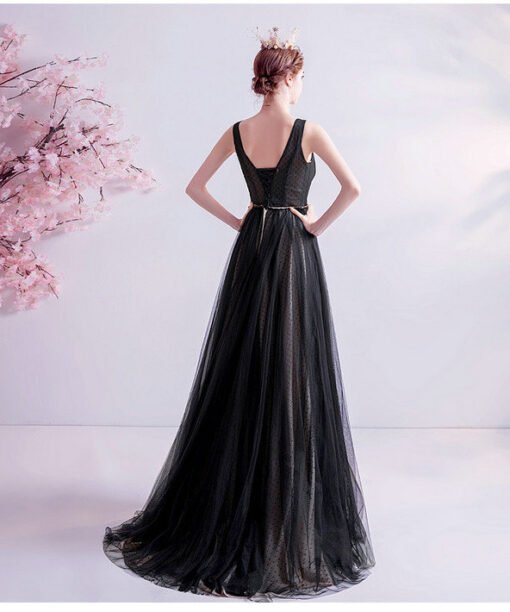 black long evening dress 993-08