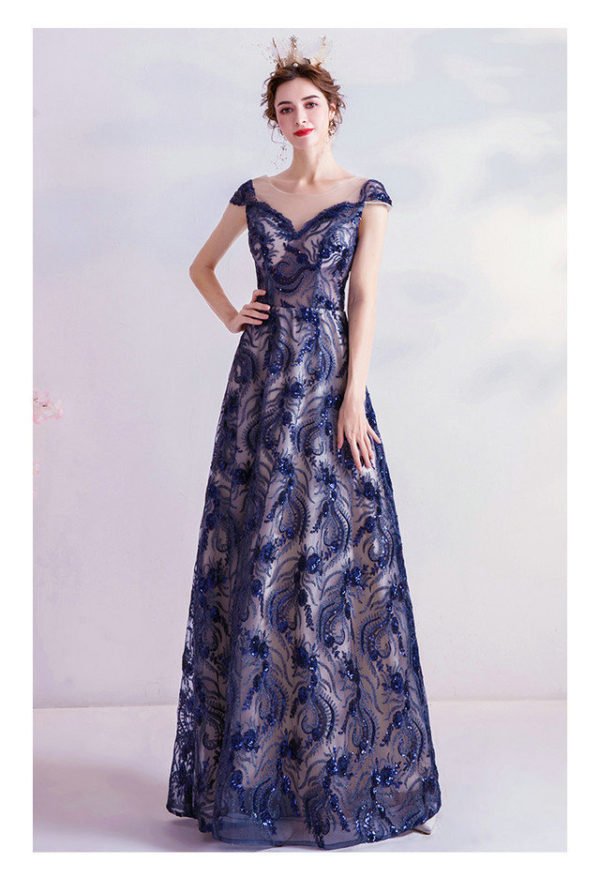 dark blue prom dress 984-05