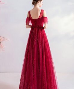 dark red prom dress 989-01