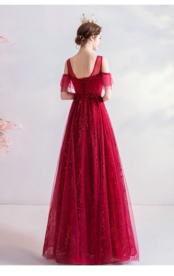 dark red prom dress 989-01