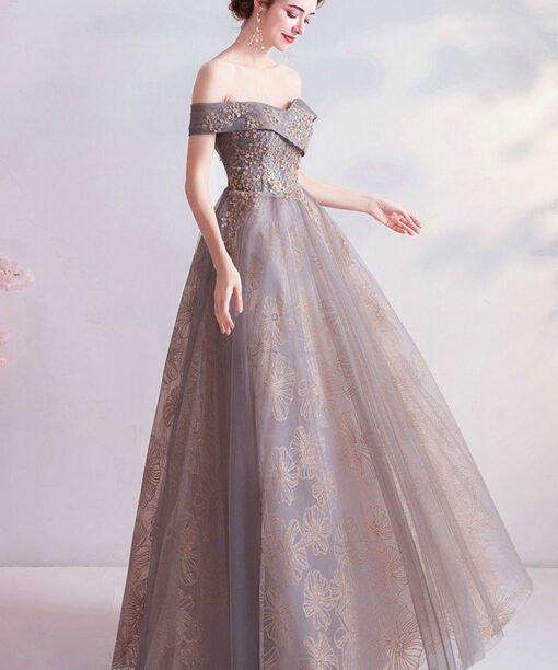grey formal gown 987-04