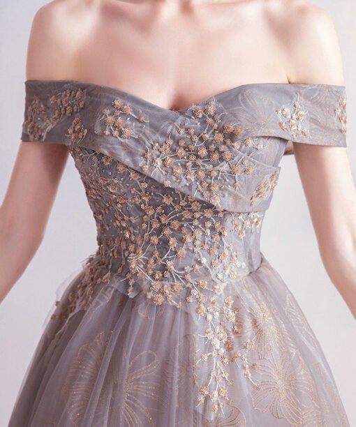 grey formal gown 987-06