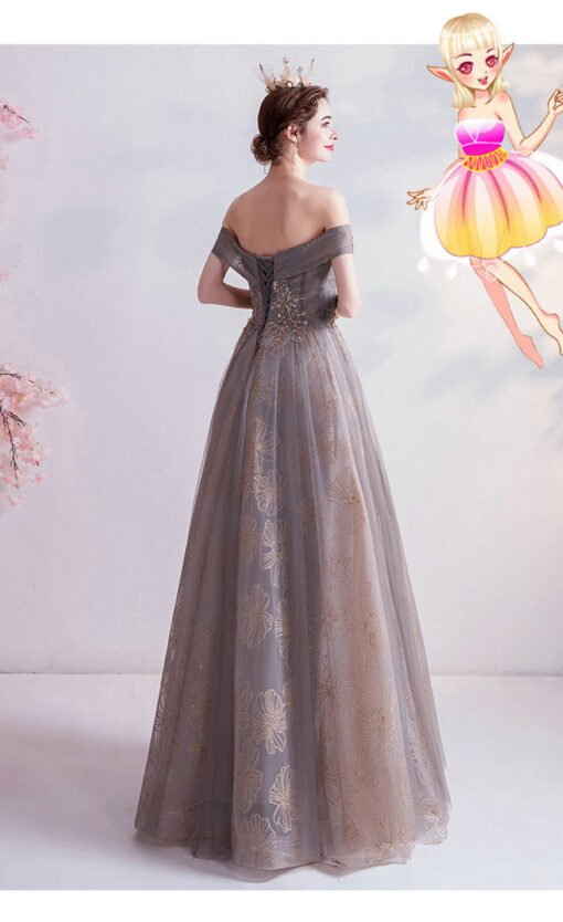 grey formal gown 987-08