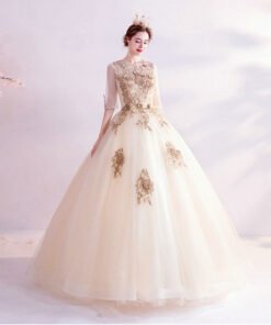half sleeve ball gown 991-02