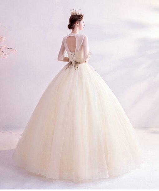 half sleeve ball gown 991-03