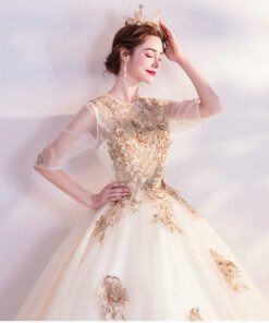 half sleeve ball gown 991-05