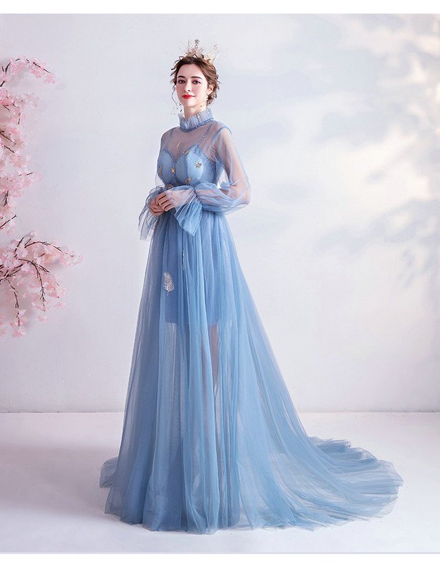 light blue gown dress