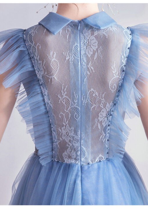 Light Blue Long Dress A Line Sleeveless Evening Dress - Image 9