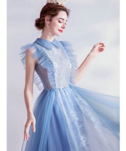 light blue long dress 994-07