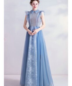 light blue long dress 994-08