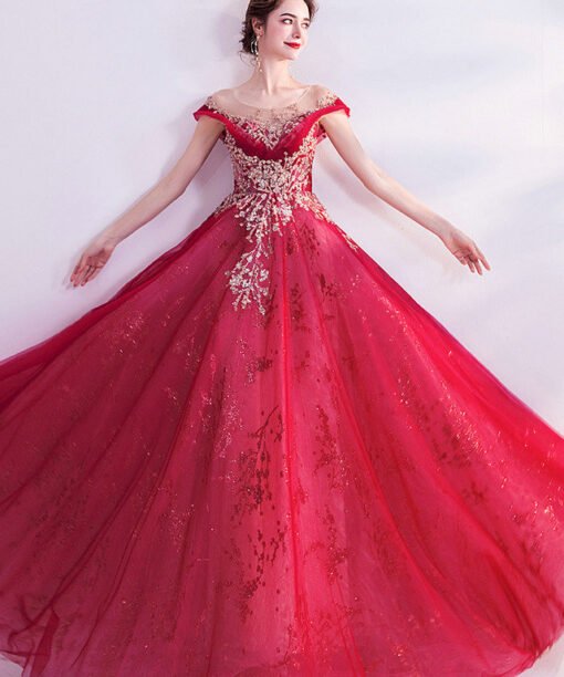 red evening gown 986-08