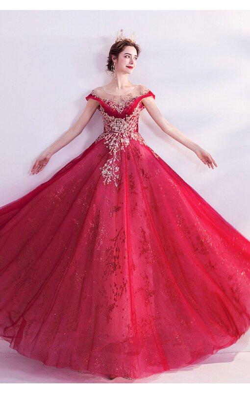 red evening gown 986-08
