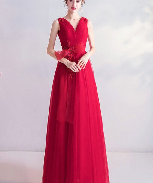 red long formal dress 988-01