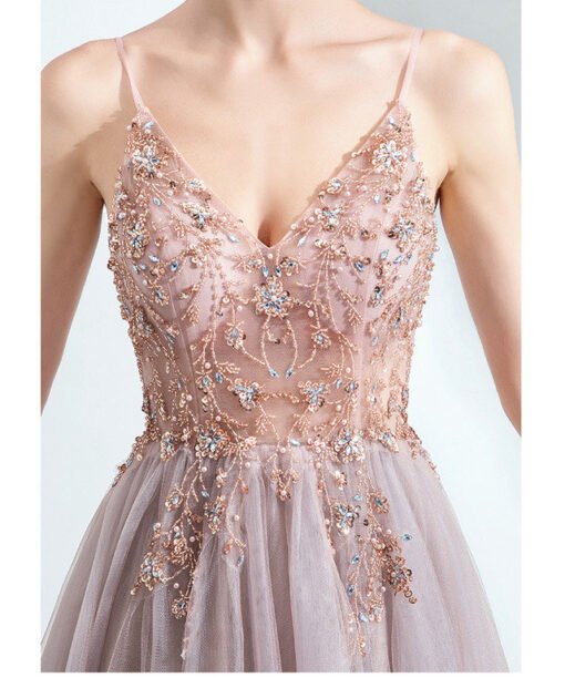 Spaghetti Strap pink dress 1006-04