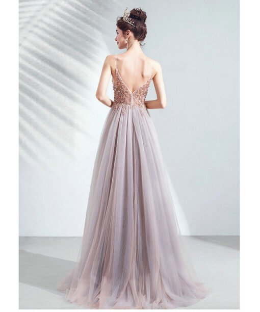 Spaghetti Strap pink dress 1006-05