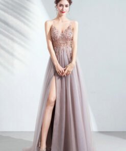 Spaghetti Strap pink dress 1006-06