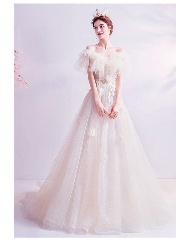 A Line Wedding Dress With Train For Sale 2020 - Image 8