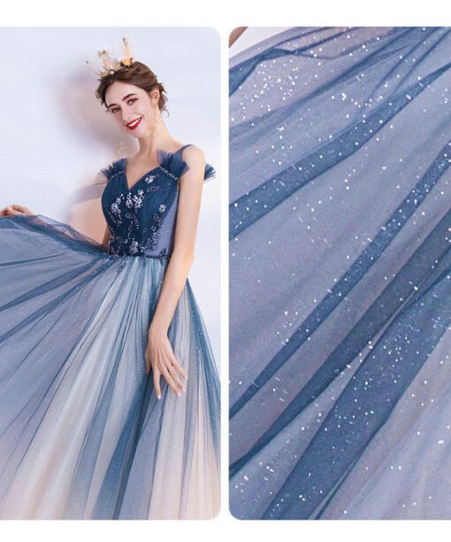 blue and pink prom dress 1001-02