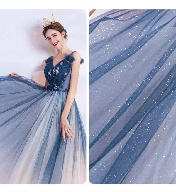 blue and pink prom dress 1001-02