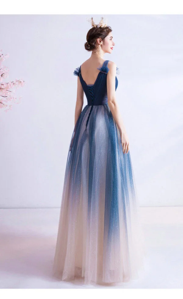 blue and pink prom dress 1001-04