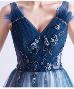 blue and pink prom dress 1001-06
