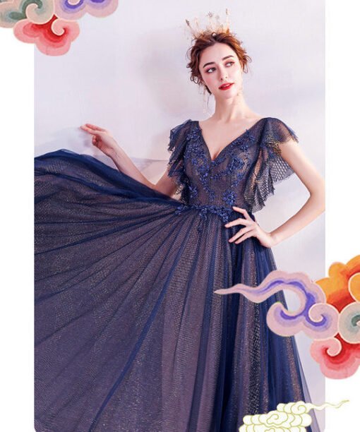 blue bridesmaid dress 1020-002