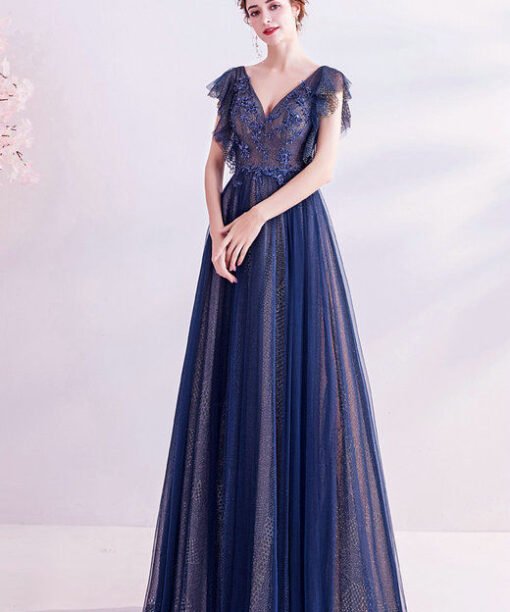 blue bridesmaid dress 1020-005