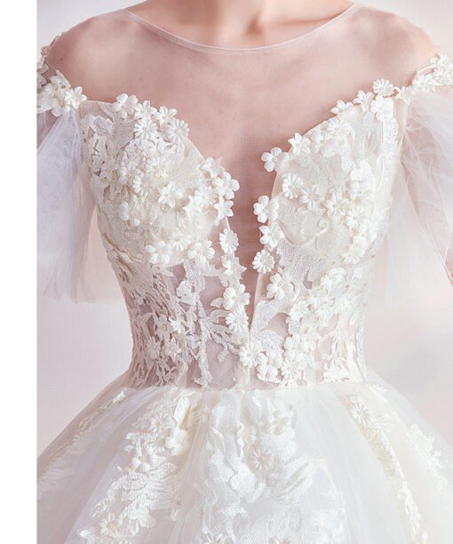 deep v neck wedding dress 998-04