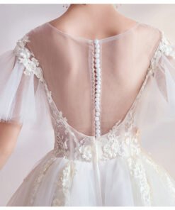 deep v neck wedding dress 998-05