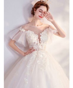 deep v neck wedding dress 998-06