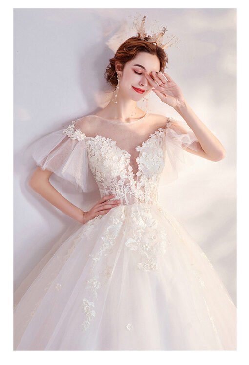 deep v neck wedding dress 998-06