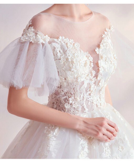 deep v neck wedding dress 998-09