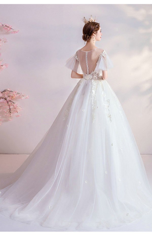 deep v neck wedding dress 998-10