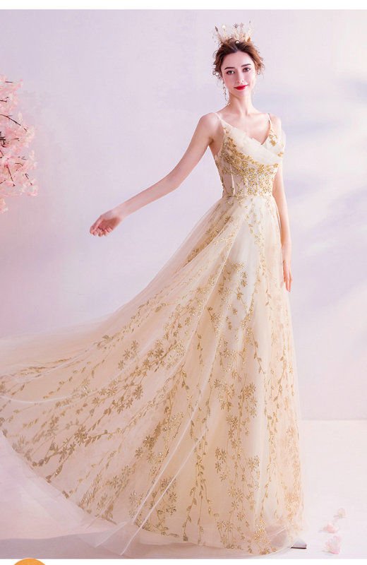gold formal dress 1019-001