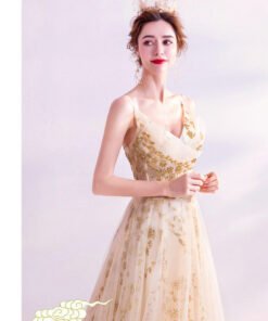gold formal dress 1019-003