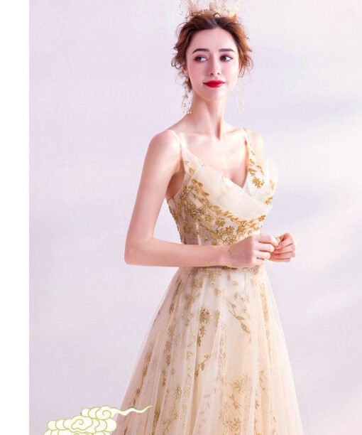 gold formal dress 1019-003