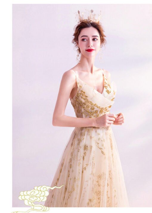 gold formal dress 1019-003