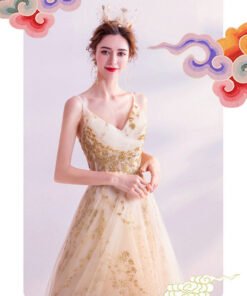 gold formal dress 1019-005