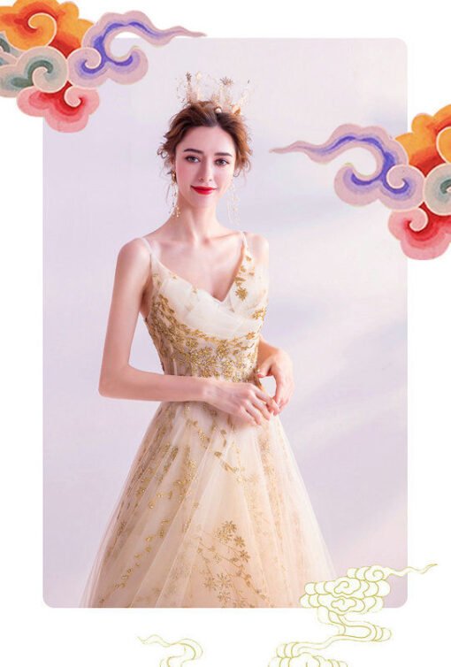 gold formal dress 1019-005
