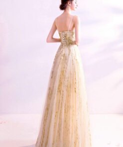 gold formal dress 1019-009