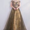 gold lace prom dress 1008-05