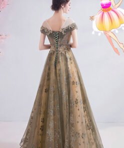 gold lace prom dress 1008-06