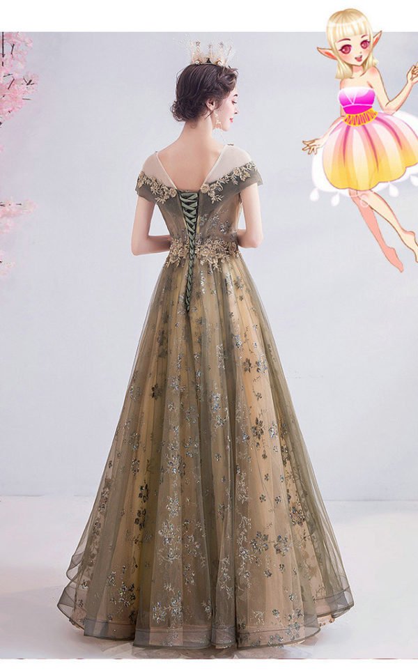 gold lace prom dress 1008-06