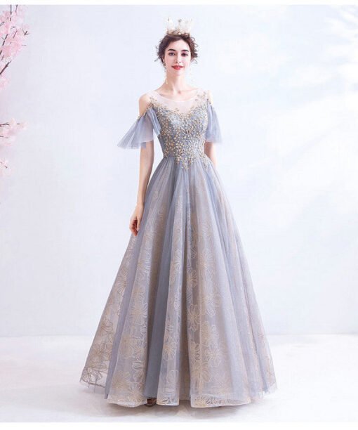 grey blue prom dress 1004-03