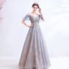 grey blue prom dress 1004-05