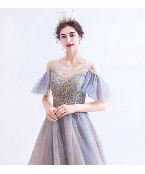 grey blue prom dress 1004-06