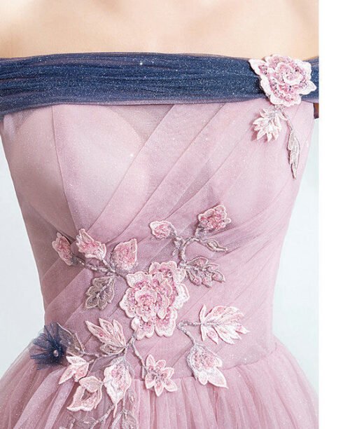pink and blue prom dress 1018-001