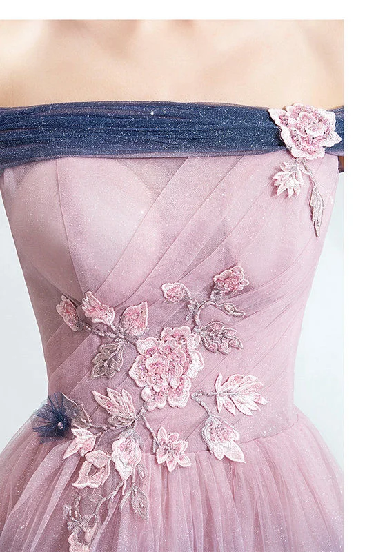 pink and blue prom dress 1018-001