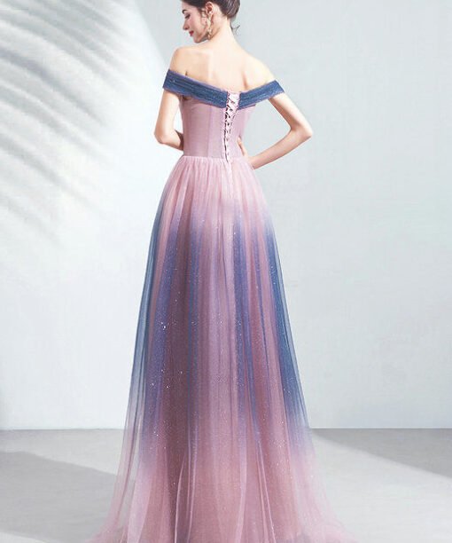 pink and blue prom dress 1018-002