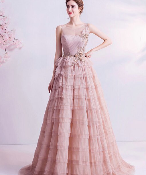 pink formal dress 999-04